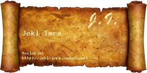 Jekl Imre névjegykártya